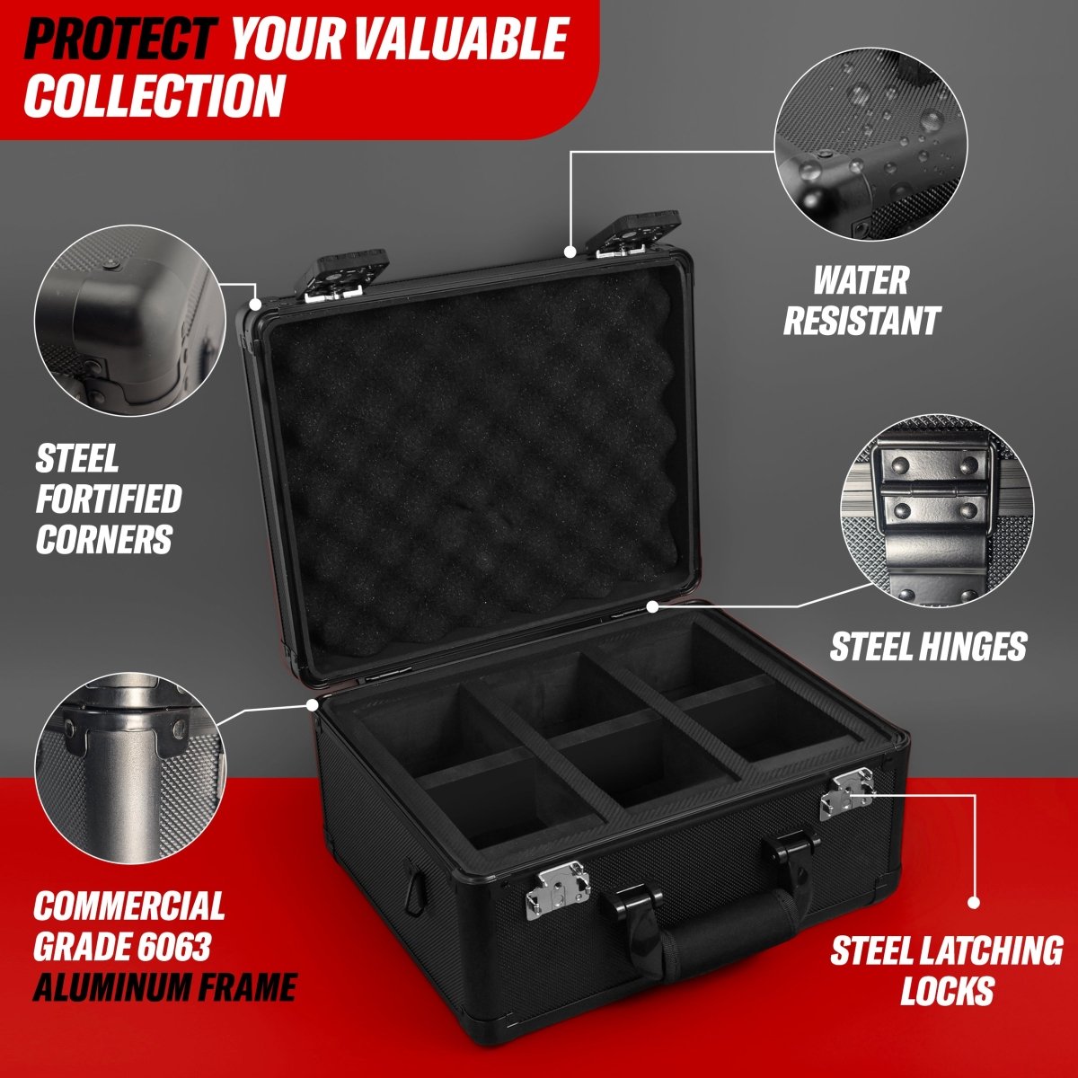 3 Row - Graded Card Case - Holds Up To 105 Slabs - Hobby Defense -