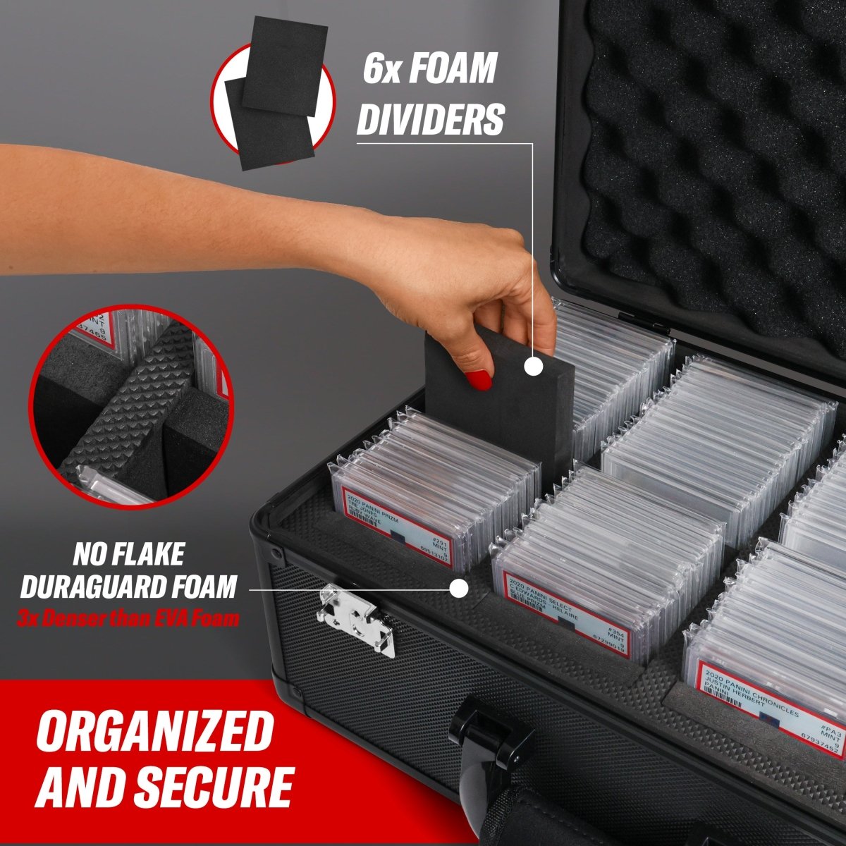 4 Row - Graded Card Case - Holds Up To 140 Slabs - Hobby Defense -