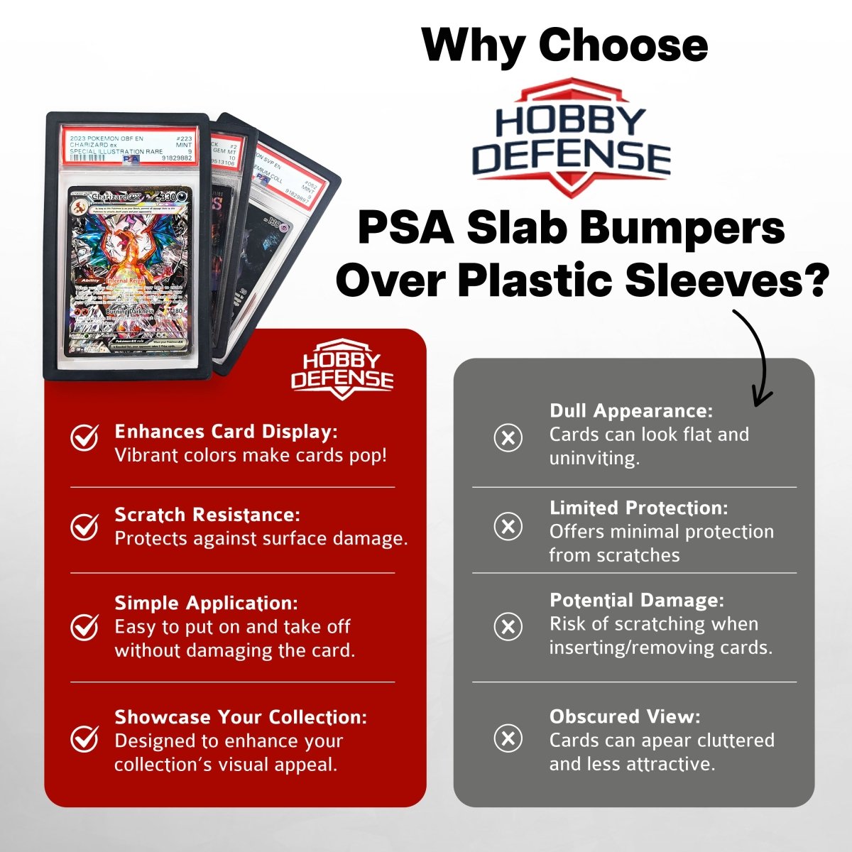 PSA - TPU - Slab Bumpers - 1PK - Hobby Defense -